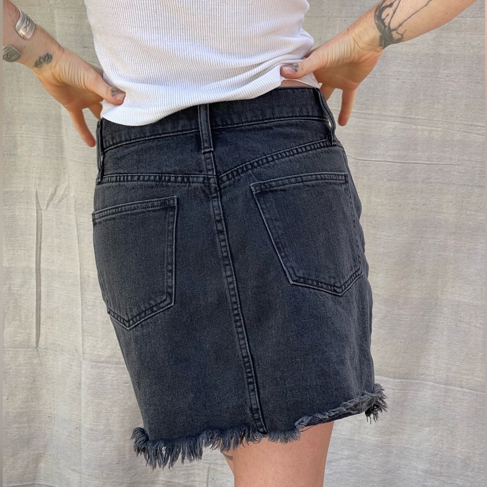Black Denim Mini Skirt